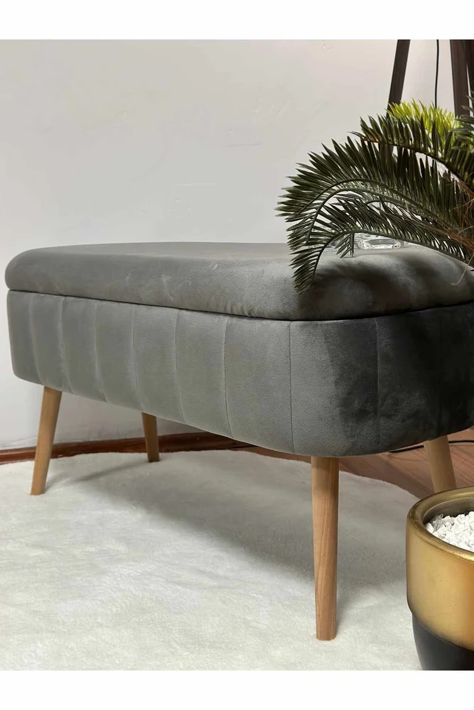 Puff med oppbevaring Atelier Del Sofa Oslo Babyface (90 x 46 x 35 cm) Antrasitt v:6909962