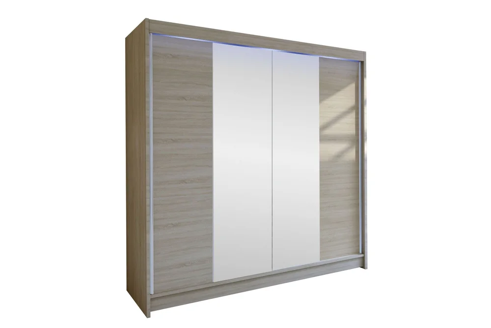 Canderbury Garderobe Med Speil 180x215 cm LED-belysning v:8268176