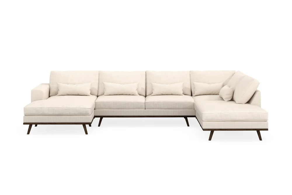 Copenhagen 5-seters Høyrevendt U-formet Sofa med Divan og Sjeselong i Manchester v:7177925