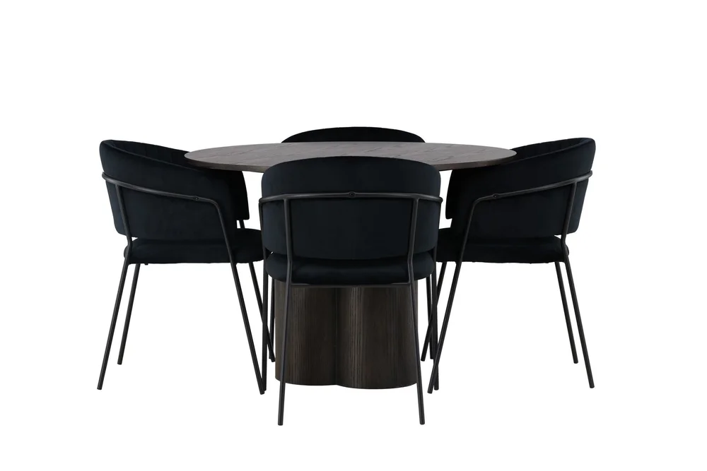 Olivia Matgruppe 110 cm Rund med 4 Selma Stoler v:6989435