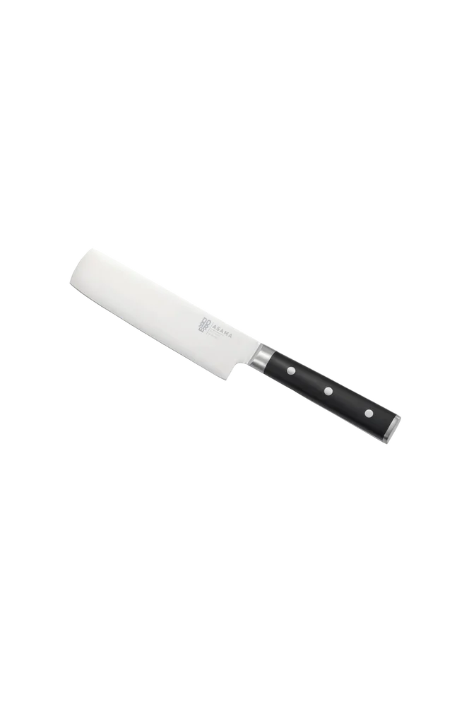 Grønnsakskniv Asama (Nakiri) Kniv 31 cm (blad 17 cm) Svart skaft – Sølv – Kjøkken & husholdning | m v:8620408 Grønnsakskniv Asama (Nakiri) Kniv 31 cm (blad 17 cm) Svart skaft – Sølv – Kjøkken & husholdning | m v:8620408