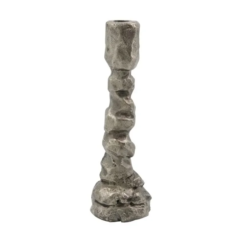 Raku lysestake antikksølv v:4329900