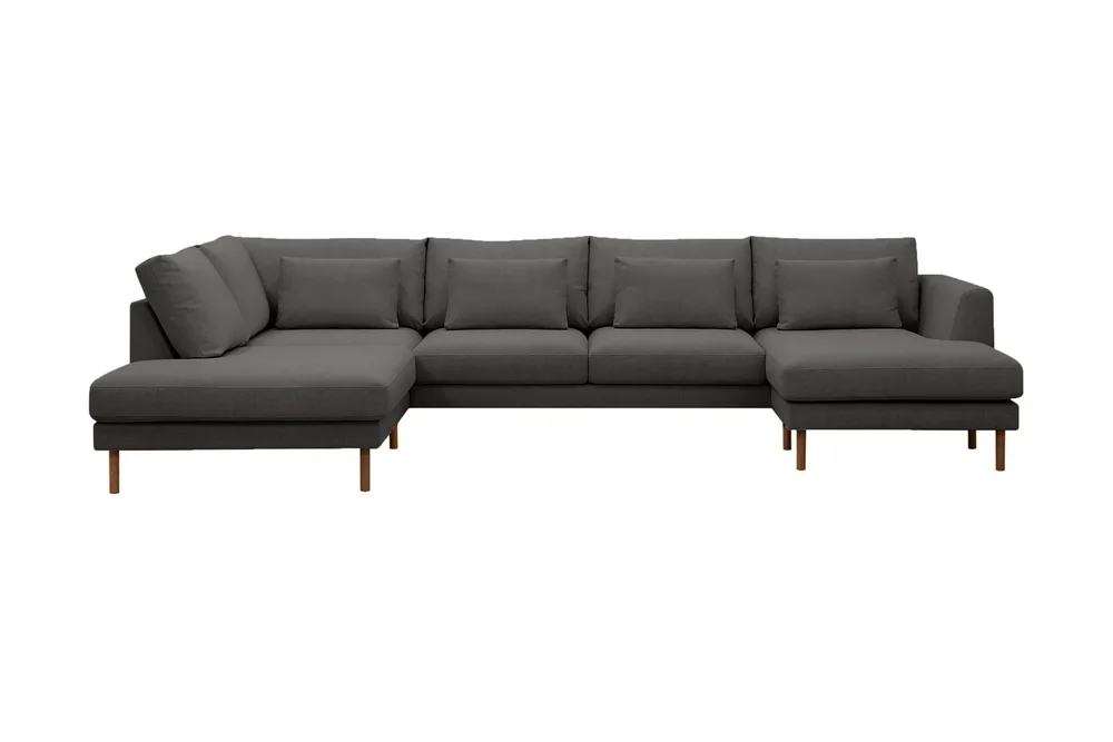 Florenz 4-seters Venstrevendt U-formet Sofa med Divan og Sjeselong i Stoff v:6236288