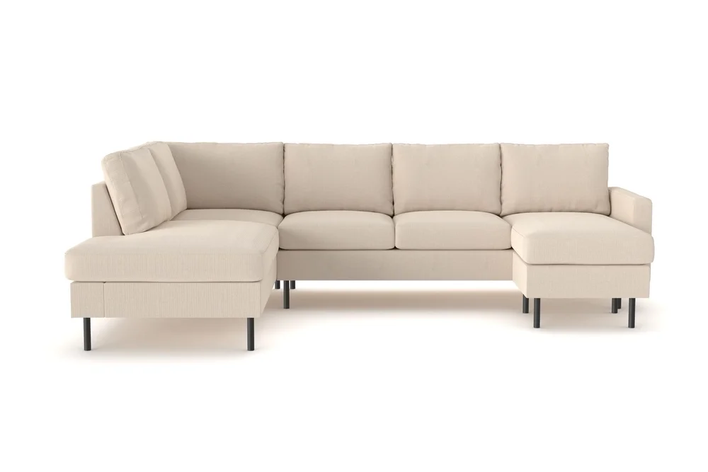 Peppe 4-seters Venstrevendt U-formet Sofa med Divan og Sjeselong i Manchester v:9532744