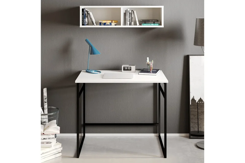 Klingbo Skrivebord 90 cm med Oppbevaring Vegghylle v:1394461