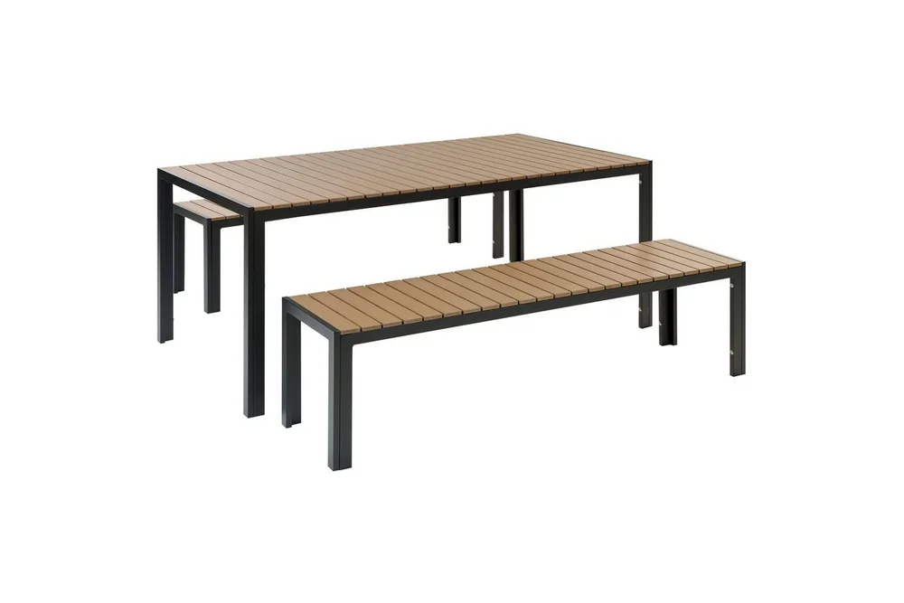 Matsalsset Beliani Nardo Ljus trä/svart Light wood||Black v:5104035