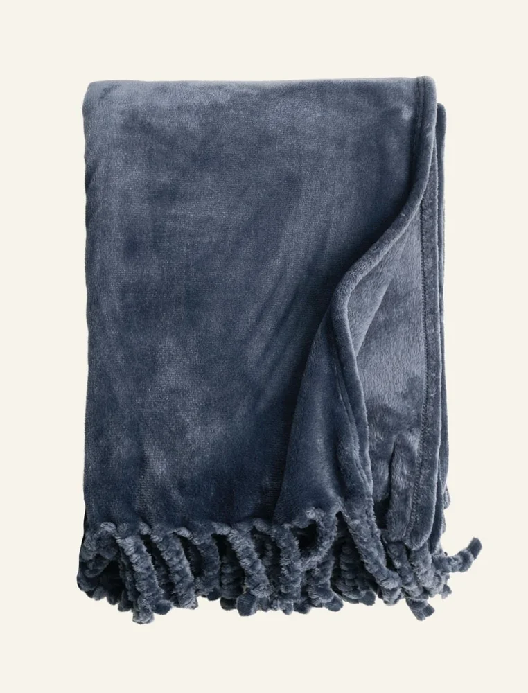 Fleecepledd mørk blå – 130×170 cm v:5769359