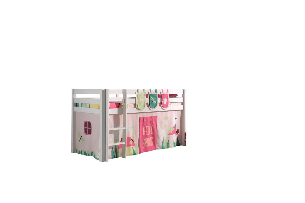 Middelseng med gardin Pino Spring Hvit, Hvit, Uten sklie, Uten tunnel, 3 v:3039651