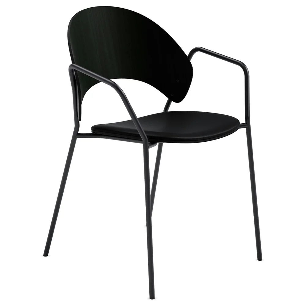 Dosina Lenestol, Svart Eik / Black Leather v:9023402