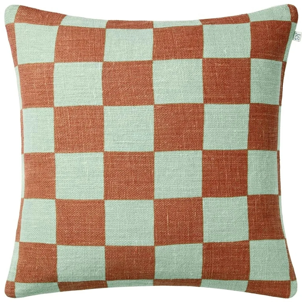 Buffalo Check Putetrekk 50×50 cm, Aqua / Apricot Orange v:2105160