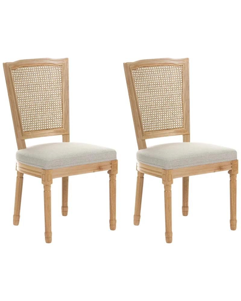 Sett med 2 stoler BONANZA Heltre Lysebrun/beige v:3368055