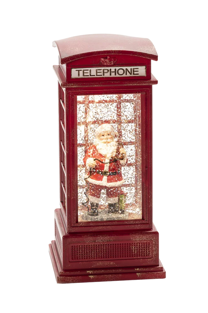 B/O Vannlykt Telefonkiosk Julenissen 20 cm LED – Rød – Dekor | m v:5680644 B/O Vannlykt Telefonkiosk Julenissen 20 cm LED – Rød – Dekor | m v:5680644