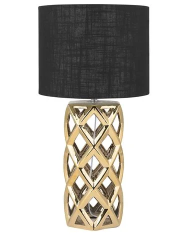 Bordlampe SELJA Keramikk Gull v:8823182