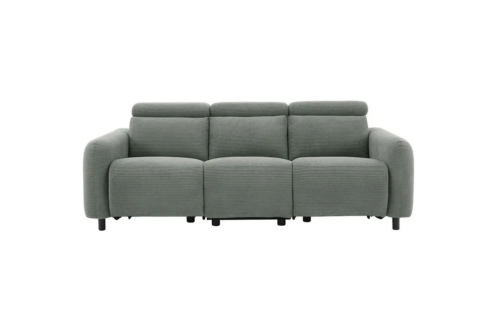 Reclinersofa uten hjørne Loft24 Sofa 3-seter Loft24 Skaane med 2 elektriske reclinere Grå Manchester v:6645311