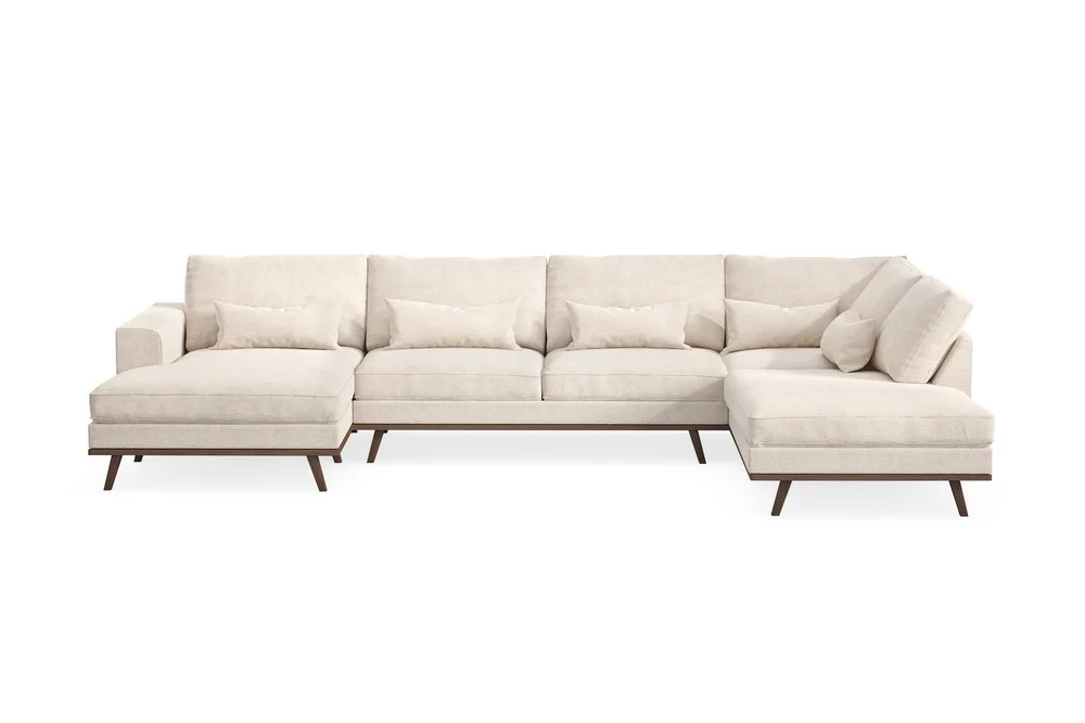 Copenhagen 5-seters Høyrevendt U-formet Large Sofa med Divan og Sjeselong i Chenille v:3839825 Copenhagen 5-seters Høyrevendt U-formet Large Sofa med Divan og Sjeselong i Chenille v:3839825