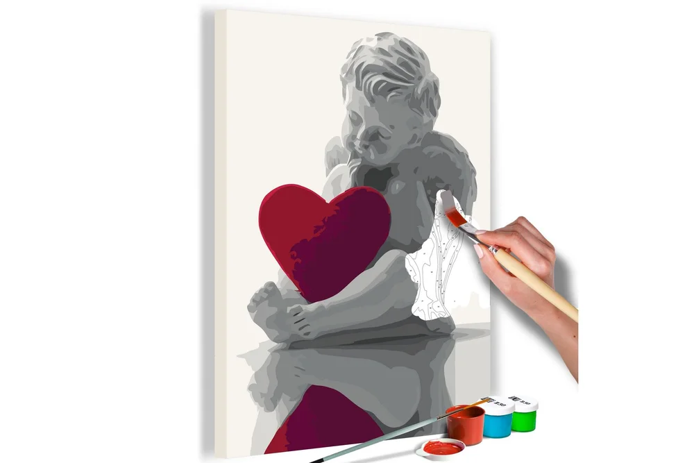 Gjør-det-selv Maleri Angel Red Heart 40×60 cm v:1308169
