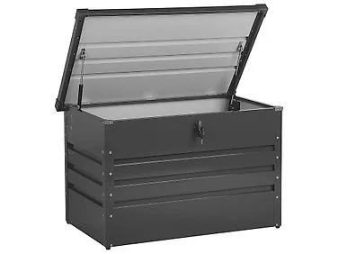 Oppbevaringsboks CEBROSA 100 cm 62 cm Metall Grafittgrå v:1516210