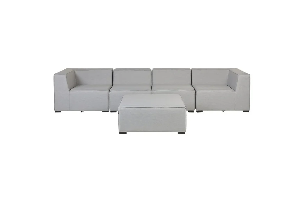 Soffa med fotpall Beliani Arezzo Beige/svart Light grey, Black v:4027624