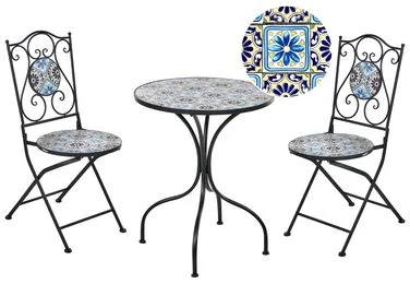 Kafésett Sammenleggbar AGGIUS Metall Svart v:3169912