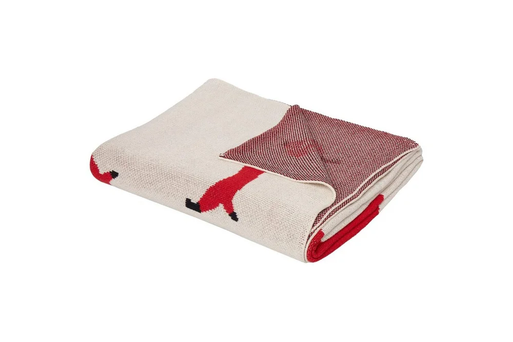 Pläd Beige, Röd, Svart v:7806396