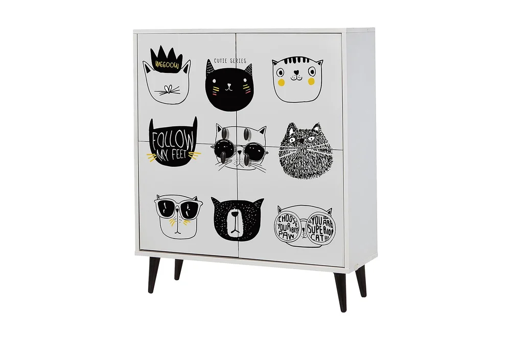Multi Purpose Cabinet Hvit|Svart v:8014196