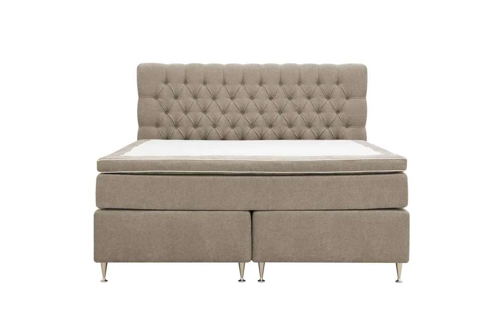 HVILA Lyx komplett sengesett 160x200 cm kontinentalseng med knappepolstret sengegavl i chenille v:2860632