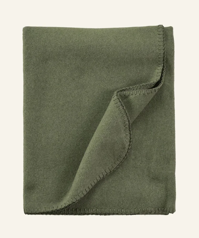 Fleecepledd olivengrønn – 130×170 cm v:9693209