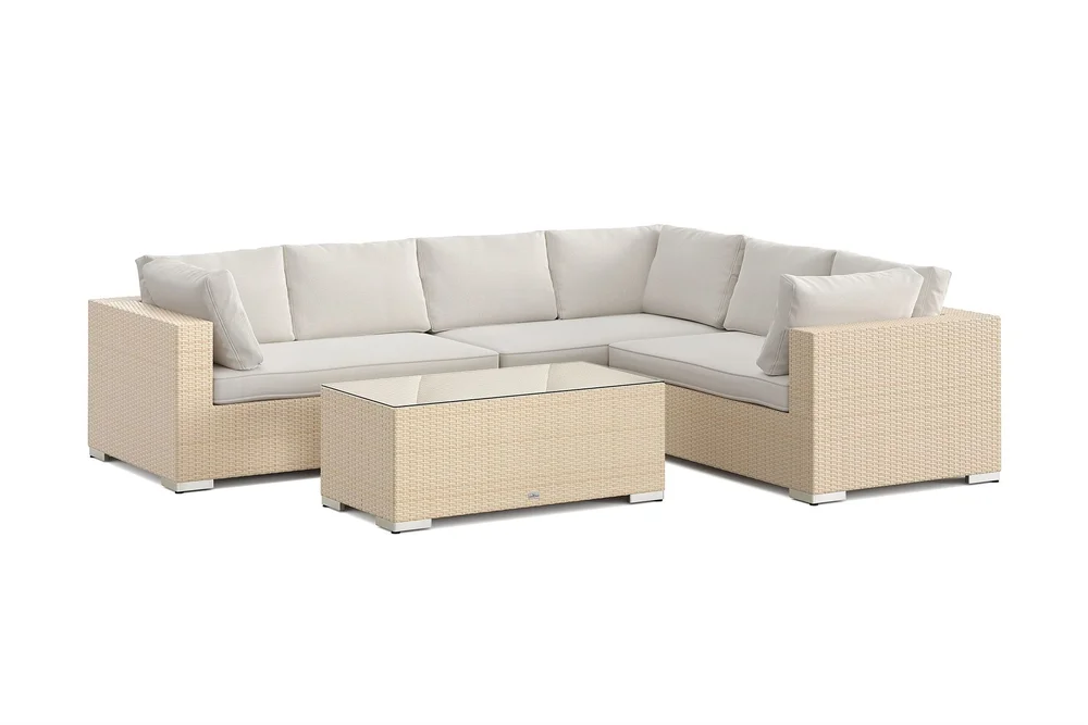 Bahamas L-formet utesofa høyre, 6-seters med bord v:7128654 Bahamas L-formet utesofa høyre, 6-seters med bord v:7128654