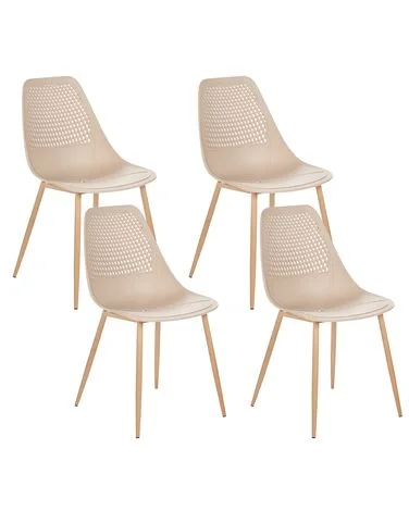 Sett med 4 spisestoler HAZELTON Beige v:8393555