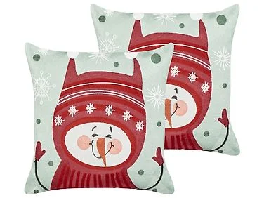 Sett med 2 pynteputer CUPCAKE 45 x 45 cm Bomull Rød v:1740255