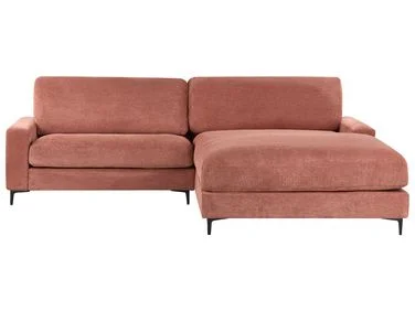Hjørnesofa 3-seter MALOY Lyse rosa Venstrevendt v:6953576
