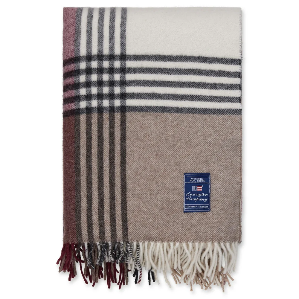 Pledd 130x170 cm, Stone/Burgundy v:1150622