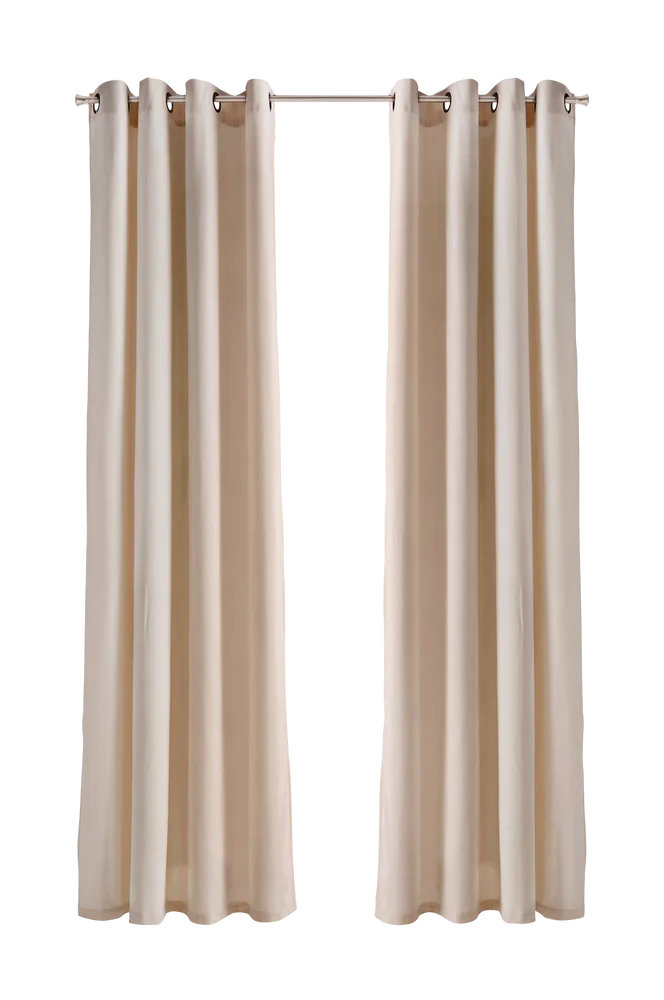 Gardiner med maljer Nora i fløyel 2-pk – Beige – Tekstiler | m v:3468220