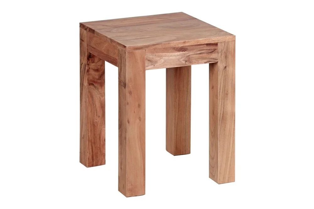 Sidebord Wohnling massivt tre 35x35cm med trebente bein, landlig stil Akasie v:7110397