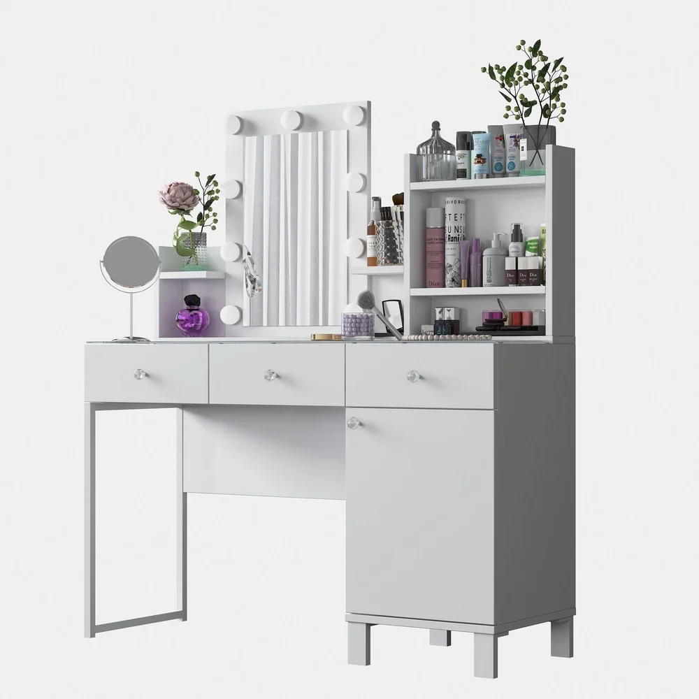 Sminkebord Wallxpert Hyla BJ139 (120 x 136,8 x 40 cm) Hvit v:7969045