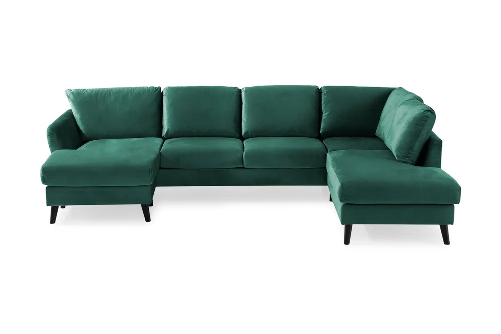 Trend 4-seters Høyrevendt U-formet Sofa med Divan og Sjeselong i Fløyel v:9920772 Trend 4-seters Høyrevendt U-formet Sofa med Divan og Sjeselong i Fløyel v:9920772