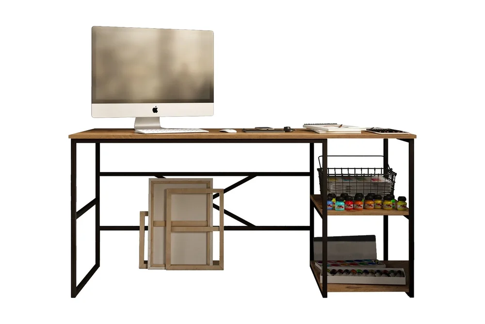 Parythe Skrivebord 160x75x160 cm med oppbevaring v:8268947