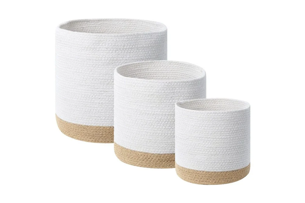 Kurv Basima sett à 3 Beige, hvit v:2798342 Kurv Basima sett à 3 Beige, hvit v:2798342