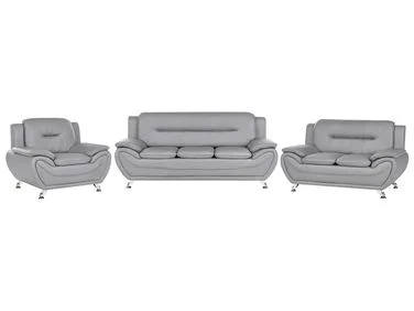 Sofagruppe 6-seters LEIRA Kunstskinn Grå v:6114132