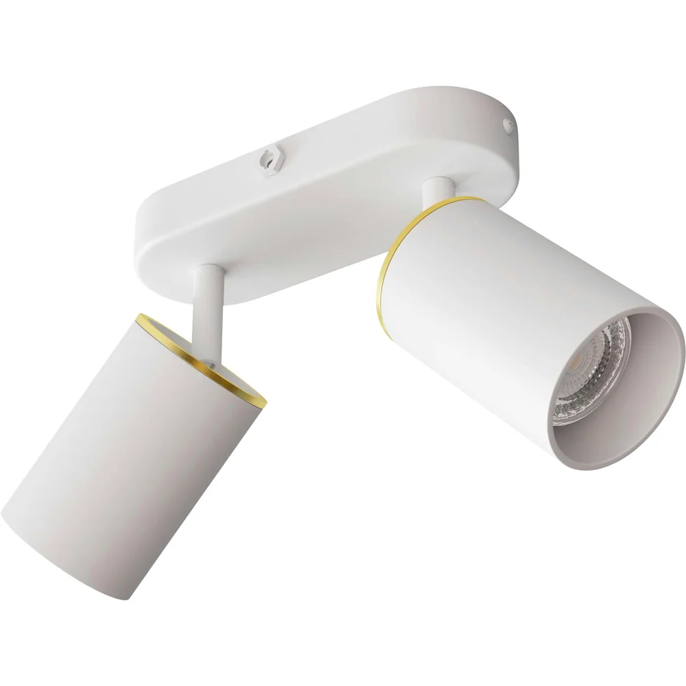 Edgespot Double 65 Spotlight, Hvit / Messing v:7673455 Edgespot Double 65 Spotlight, Hvit / Messing v:7673455