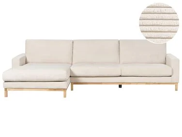 Hjørnesofa 4-seters SIGGARD II Kordfløyel Lys beige Høyrevendt v:7255976 Hjørnesofa 4-seters SIGGARD II Kordfløyel Lys beige Høyrevendt v:7255976