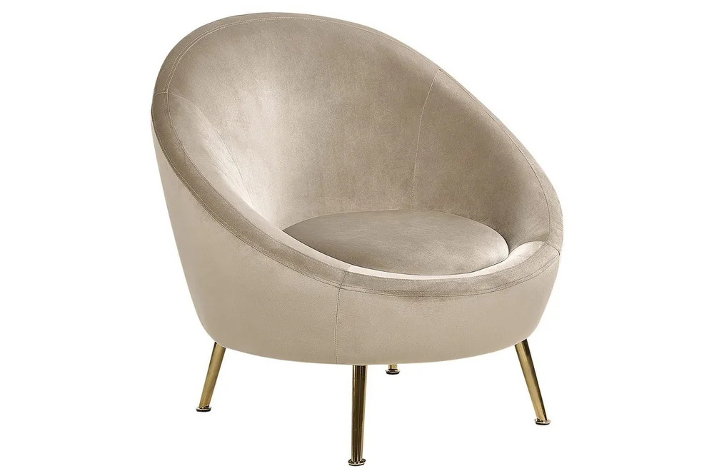 Howardfåtölj utan armstöd Beige, Guld v:1687804
