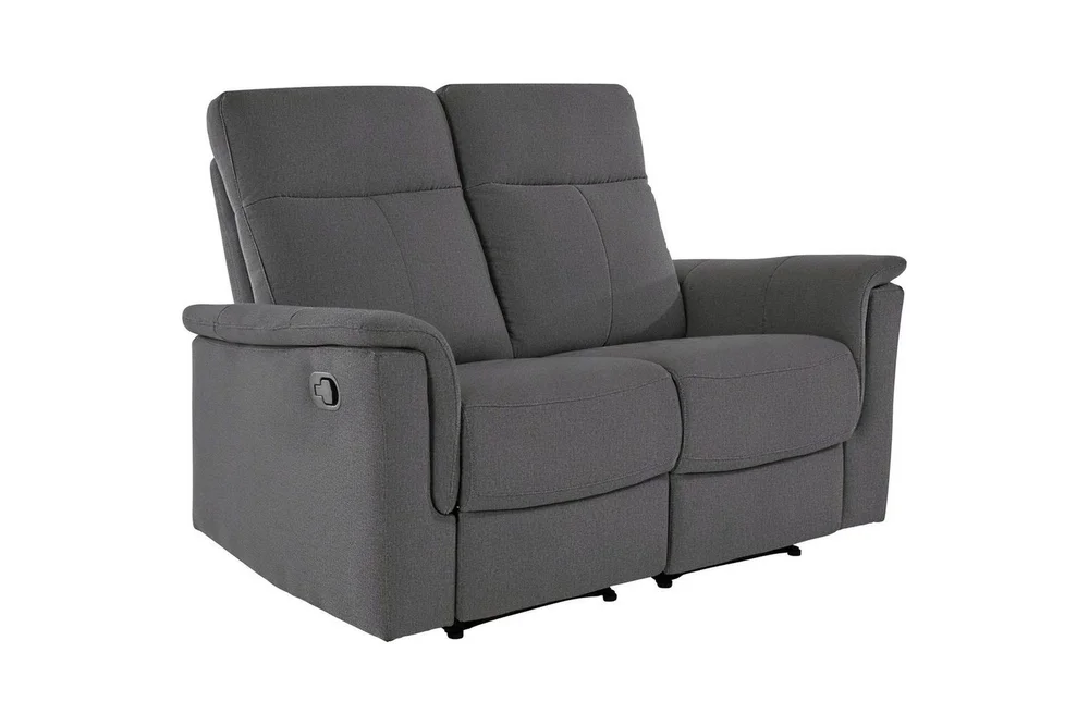 Sofa 2-seter Southbrook Antrasitt, Stoff/tre/metall, Manuell hvilestol v:7436525