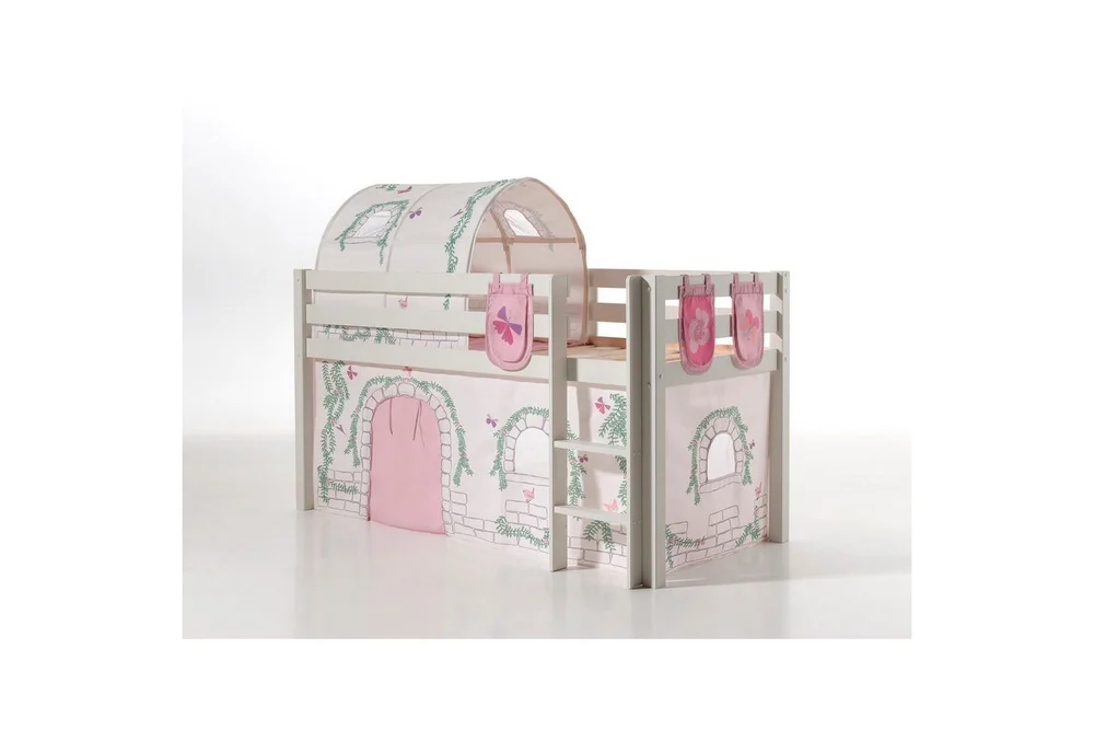 Middelseng med gardin Pino Birdy Hvit, Hvit, Uten sklie, Birdy, 3 v:5613414