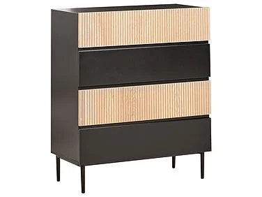 Kommode med 4 skuffer BLYTHE Naturlig ask Svart v:9558731