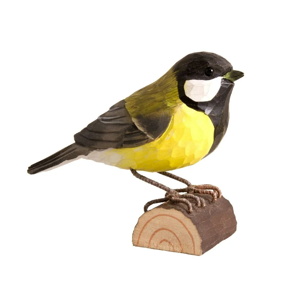 DecoBirds Håndskåret Fugl, Kjøttmeis v:454788 DecoBirds Håndskåret Fugl, Kjøttmeis v:454788