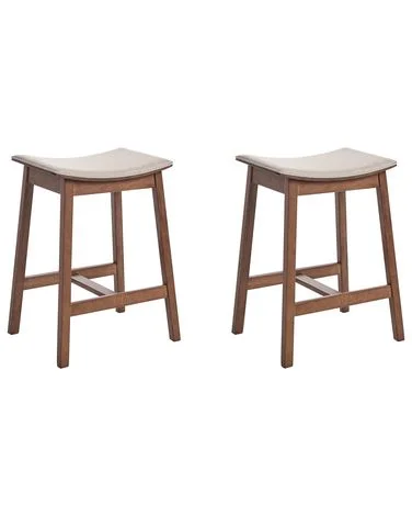 Sett med 2 barstoler DIXON Heltre Mørkebrun/beige v:6280776