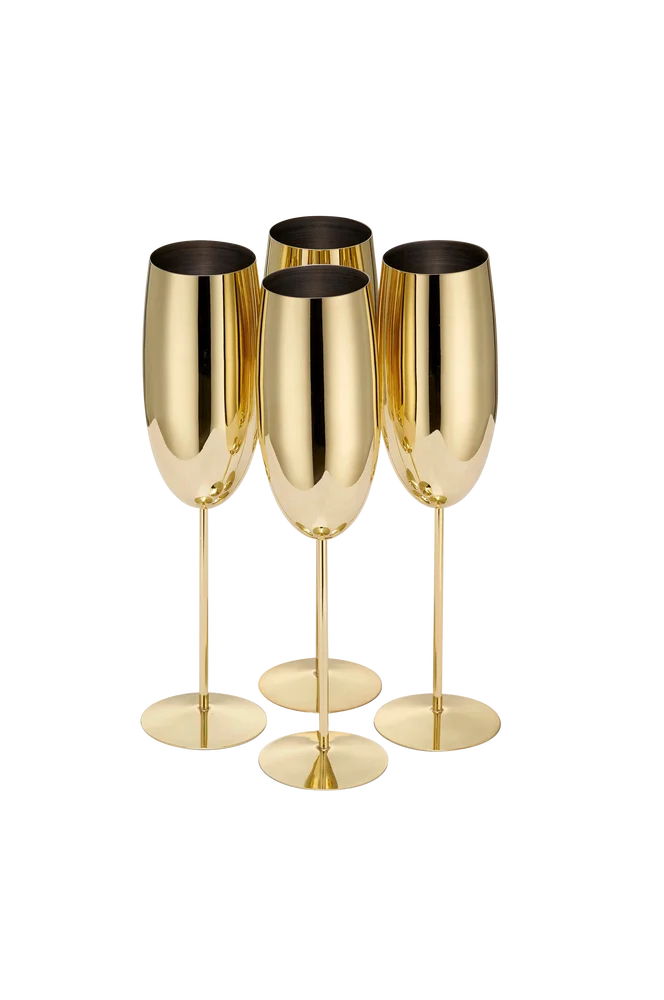 Champagneglass 4-pakning – Gull – Kjøkken & husholdning | m v:1316908 Champagneglass 4-pakning – Gull – Kjøkken & husholdning | m v:1316908