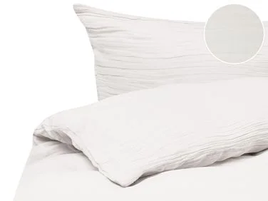 Sengesett SUMNER 150 x 200 cm Bomullsmusselin Off white v:7377278