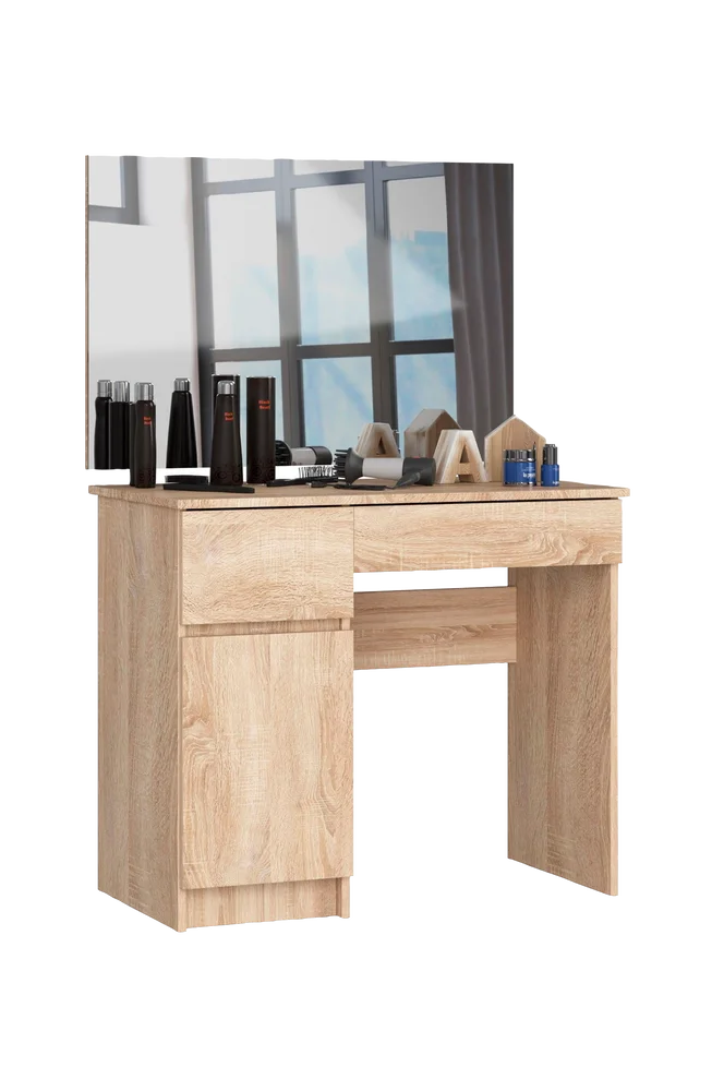 Akord P-Sl sminkebord med speil og venstrevendt utforming – Brun m v:6059643